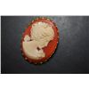 Image 2 : Cameo Brooch Pin With Pink Background; EST. $20-30