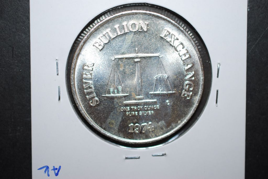 1974 Silver Bullion Exchange Silver Round; .999 Silver 1 Oz.; EST. 4060