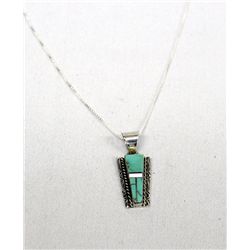 Navajo Sterling Turquoise Pendant--Steve Francisco