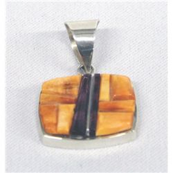 Navajo Sterling Stone-to-Stone Inlay Pendant