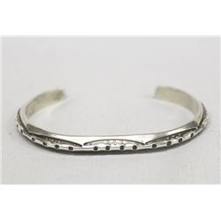 Navajo Sterling Silver Hand Stamped Bracelet