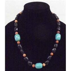 Turquoise Onyx Jasper Bead Necklace--Judy Young