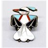 Image 1 : Zuni Sterling Inlay Thunderbird Pin Pendant