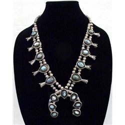 1960's Navajo Sterling Turquoise Squash Necklace