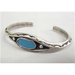 1960's Navajo Sterling Turquoise Bracelet