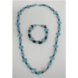 Howlite Cross Necklace & Bracelet by Judy Young