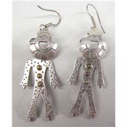 Taxco Sterling Silver Clown Pierced Earrings