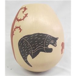 Mata Ortiz Polychrome Wildlife Design Pot by Cruz
