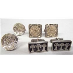 Sterling Silver Cufflinks - 3 Pairs