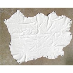White Doeskin Throw With Sterling Plated Conchos