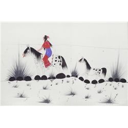 Original Framed Kiowa Painting - Tim Tartsah