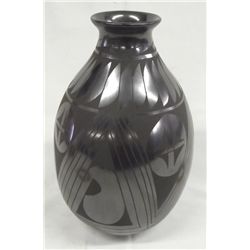 Mata Ortiz Black on Black Tall Jar
