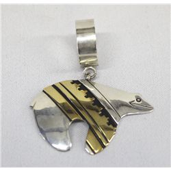 Navajo Overlay Bear Pendant- Tommy Singer