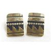 Image 1 : Navajo Gold Overlay Pierced Earrings -Singer