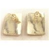 Image 2 : Navajo Gold Overlay Pierced Earrings -Singer