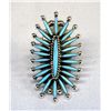Image 1 : Zuni Sterling Petit Point Turquoise Ring-Signed