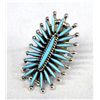 Image 2 : Zuni Sterling Petit Point Turquoise Ring-Signed