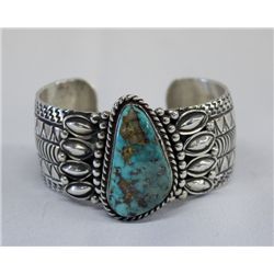 Navajo Sterling & Turquoise Bracelet by Sanchez