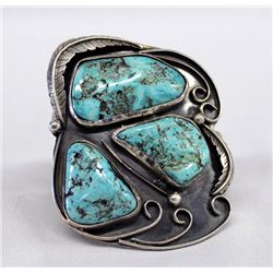Navajo Old Pawn Sterling & Turquoise Bracelet