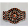 Image 1 : Navajo Sterling Red Shell Bracelet by Tsosie