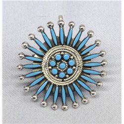 Zuni Petit Point Turquoise Pin/Pendant by Booqua