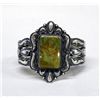 Image 1 : Navajo Silver & Nevada Green Turquoise Bracelet