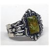 Image 2 : Navajo Silver & Nevada Green Turquoise Bracelet