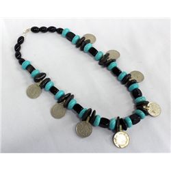 Southwest Style Necklace of Tribal Coins & Stones