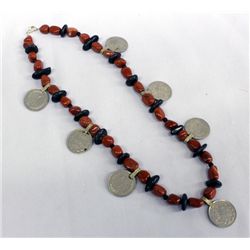 Necklace of Jasper, Agate, Coins- Judy Young