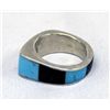 Image 3 : Zuni Blue Turquoise and Jet Ring
