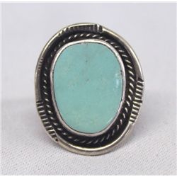 Navajo Pawn Nevada Green Turquoise Ring