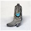 Image 1 : Navajo Cowboy Boot Pin with Turquoise Cabochon