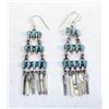 Image 2 : Zuni Sterling Turquoise Petit Point Earrings