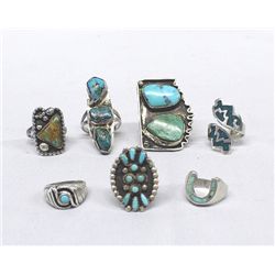 Vintage Navajo Silver & Turquoise Rings