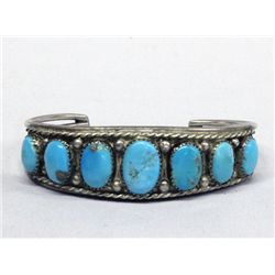 Navajo Silver & Turquoise 3 Band Bracelet