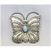 Image 1 : Navajo Sterling Turquoise Butterfly Pin by Sanchez