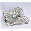 Image 2 : Navajo Sterling Turquoise Butterfly Pin by Sanchez