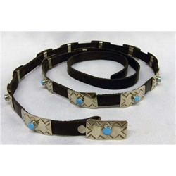 German Silver & Turquoise Concho Belt