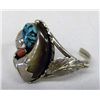 Image 1 : Navajo Bracelet, Sterling, Turquoise Coral & Claw