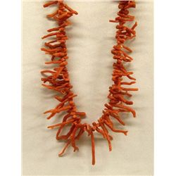 Navajo Natural Red Branch Coral Necklace
