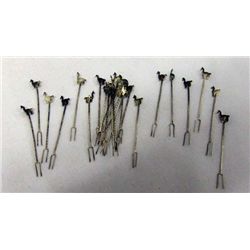 Peruvian Sterling Silver Llama Canape Forks