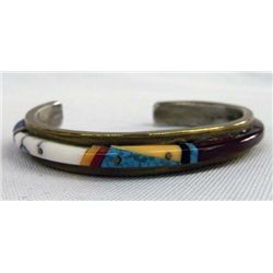 Brass Bracelet With Stone-to-Stone Inlays