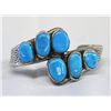 Image 1 : Sterling & Turquoise Bracelet, Sand Cast