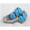 Image 2 : Sterling & Turquoise Bracelet, Sand Cast
