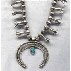Navajo Sterling Silver Squash Blossom Necklace