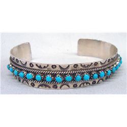 Zuni Sleeping Beauty Turquoise Sterling Bracelet