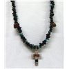 Image 1 : Zuni Inlay Cross on Necklace of Varied Stones