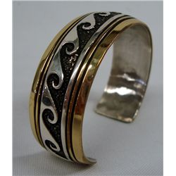 Navajo Wave Overlay Bracelet-Thomas Singer