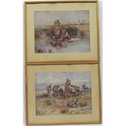 Pair of Charles Russell Framed Prints