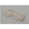 Image 1 : Mexican Silver Filagree Hoop Pierced Earrings